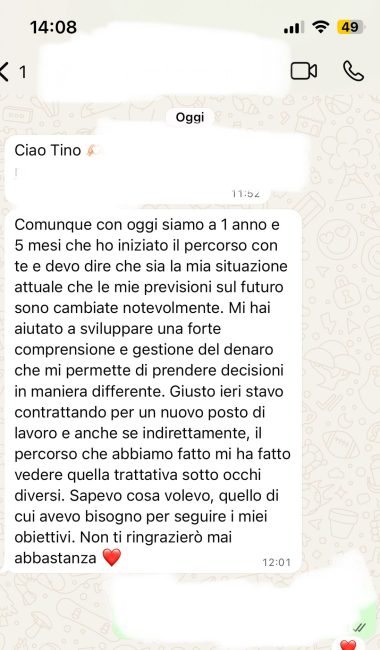 feedback percorso finanza personale